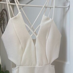 Elegant White Cut Out Strappy Dress